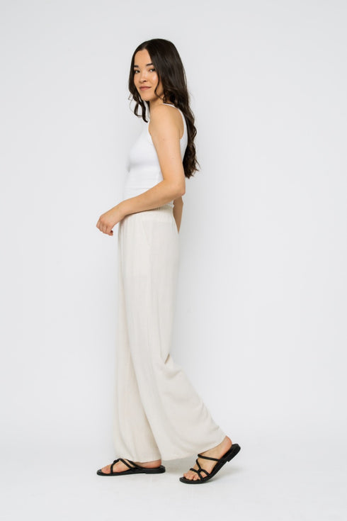 Stevie-Wide Leg Pull On Pant